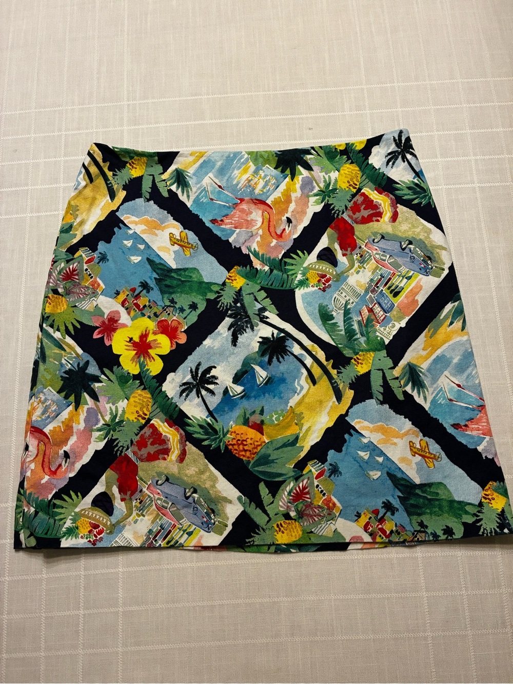 Talbots Petite Tropical Postcard Mini Skirt